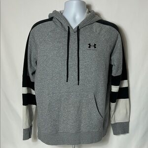 Under Armour Men’s Size Medium Gray With Black Trim Pullover Sweatshirt Hoodie
